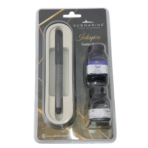 Submarine Inkspire Black Fountain Pen Set Premium Writing – Submarine Pens
