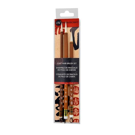 Manuscript Chinese Calligraphy Brushes - Goat Hair Brush Set | Art Lounge