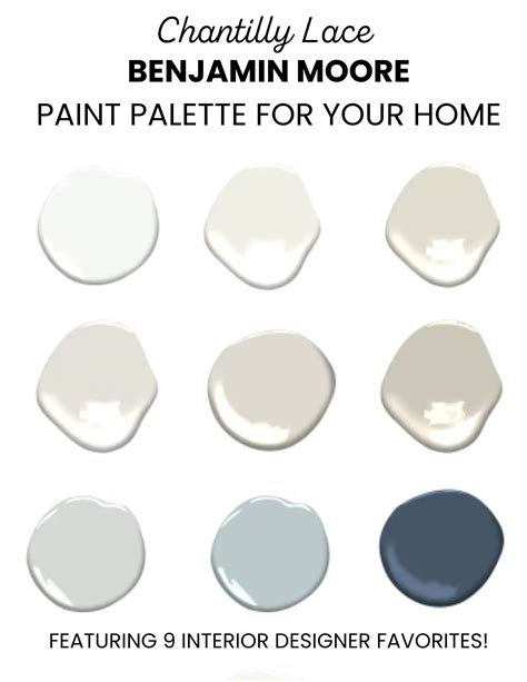 Benjamin Moore Chantilly Lace Paint Palette: 9 Coordinating Colors (PDF ...