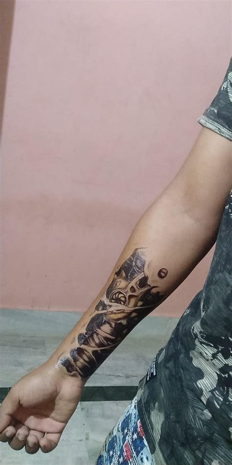 Temporary Tattoo For Girls Men Women 3D Robot Arm Sticker Size 19x12CM ...