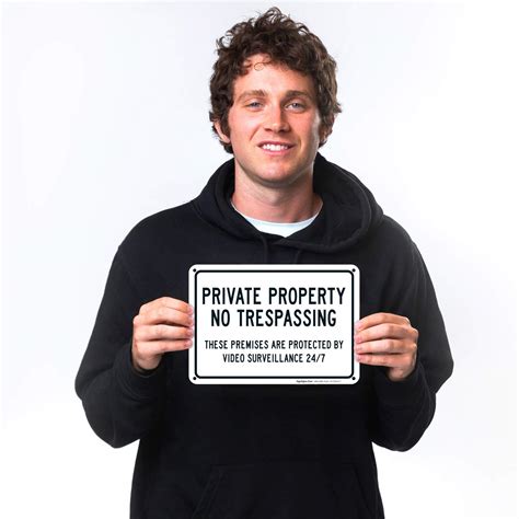 Buy Private Property Sign, No Trespassing Sign, Protected by Video ...