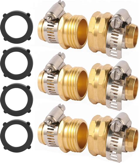 Amazon.com : Sanpaint Brass Garden Hose Connector Repair Mender Kit ...