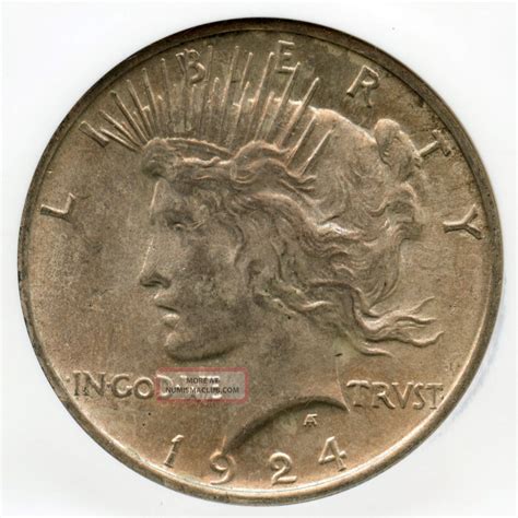 1924 Peace Silver Dollar - - Ngc Ms 63 - - State In Usa