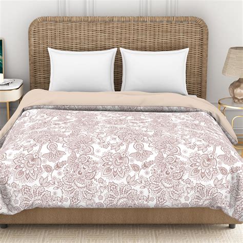 Buy SPACES Essential White Cotton Printed Double Quilt - 224x270cm from ...