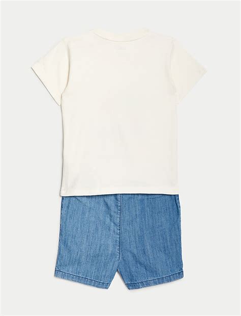 Buy 2pc Pure Cotton Palm Tree Outfit (0-3 Yrs) at Marks & Spencer