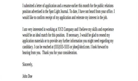 Image result for Job Application via Email Example