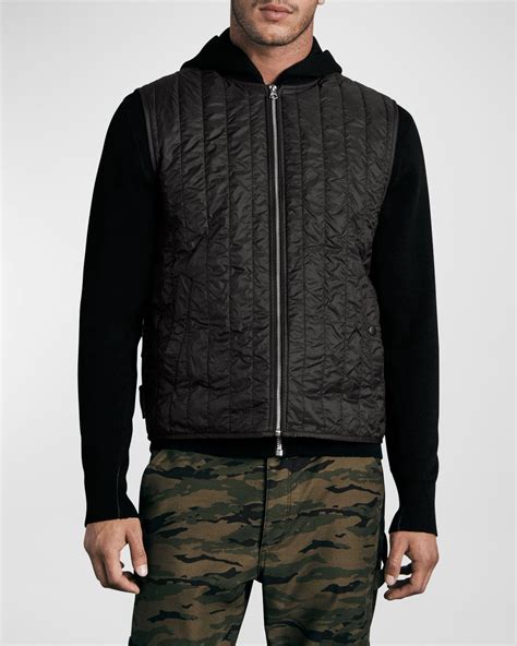 Brunello Cucinelli Men's Snap-Front Quilted Down Vest | Neiman Marcus
