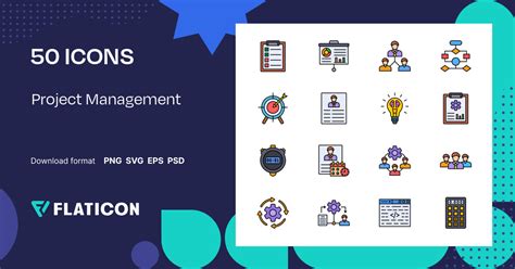Project Management Icon Pack | Color lineal-color | 50 .SVG Icons
