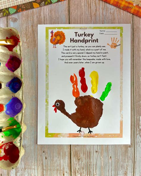 How to Make Cute Turkey Handprint Thanksgiving Kids Craft | Montessori ...
