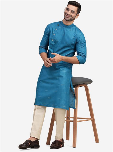 New Blue Kurta for Men – The Kurta Company