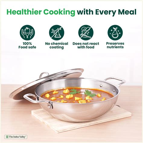 Buy Best Triply Stainless Steel kadai/kadhai Online with 4 different ...
