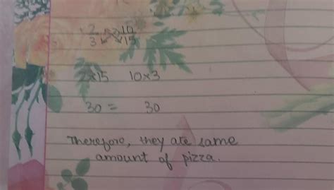 Ravi ate 2/3 of a pizza and kavi ate 10/15 of a pizza.Did they eat the ...