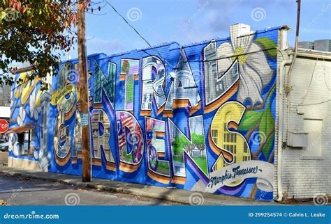 Central Gardens Neighborhood Mural, Memphis, TN Editorial Stock Image ...