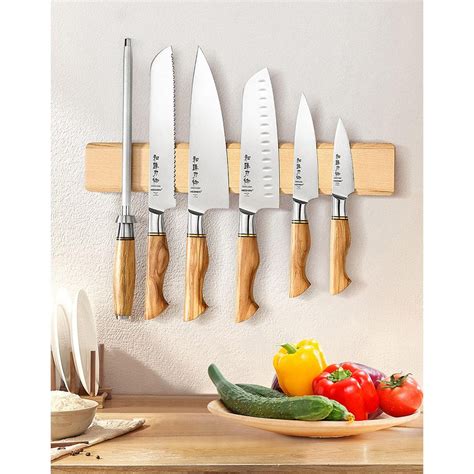 XINZUO Maple Magnetic Wall Kitchen Knife Holder/Wall Knife Display 15 ...