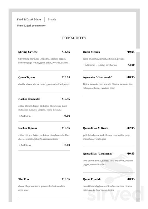 Mesero - Legacy West menus in Plano, Texas, United States