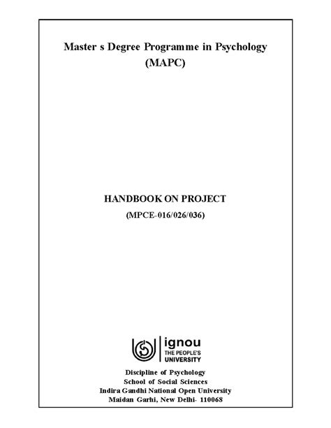MAPC Project Handbook: Guidelines for Psychology Internships - Studocu