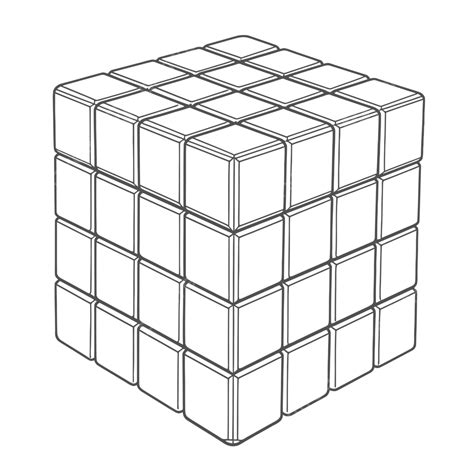 Rubik S Cube Outline PNG, Vector, PSD, and Clipart With Transparent ...