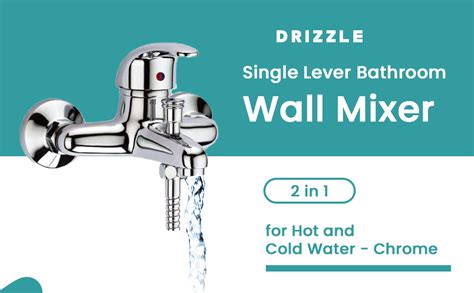 DRIZZLE Single Lever Bathroom Wall Mixer 2in1 for Hot and Cold Water ...