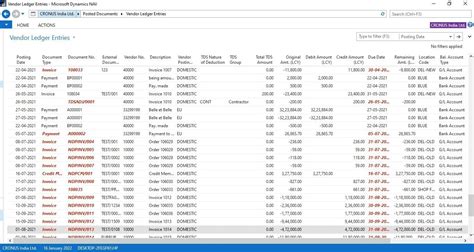 "Vendor Ledger Entries"page - for Vendor Transaction wise Details