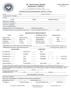 Homestead Exemption St Tammany Parish - Fill and Sign Printable ...