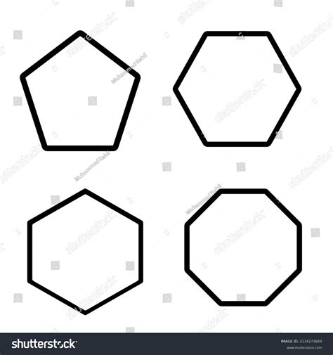 Polygon Shapes Icon Pentagon Hexagon Octagon Stock Illustration ...