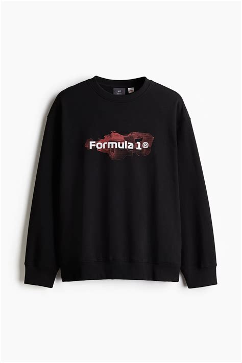 Loose Fit Sweatshirt - Black/Formula 1 - Men | H&M US