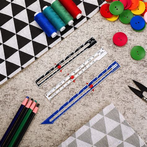 3 PCS Sewing Gauge Sewing Measuring Tool Metal Sliding Gauge Fabric Quilting Ruler Seam ...