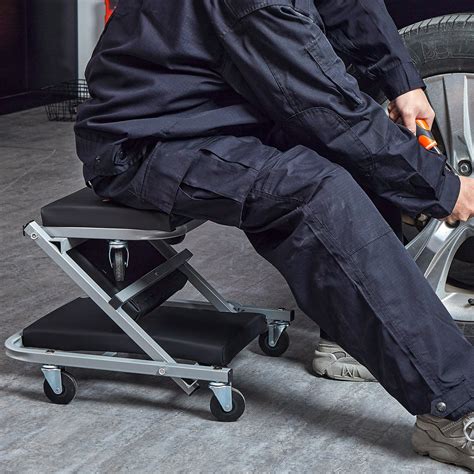 VEVOR 2 in 1 Z Creeper Seat Rolling Chair Auto Mechanics Shop Garage Work Stool | VEVOR US
