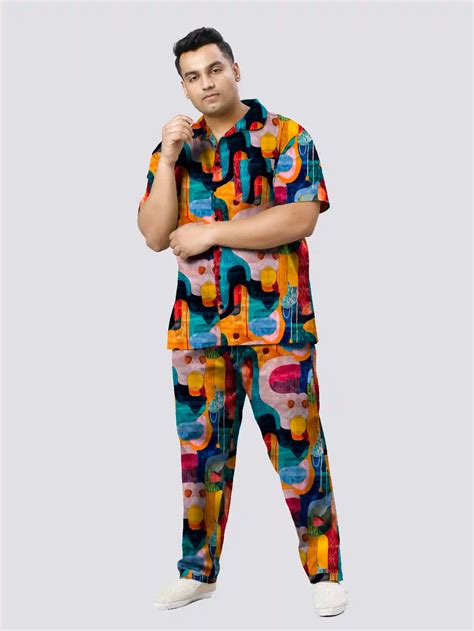 Buy Canvas Art Printed Plus Size Men's Full Co-ord Set | Guniaa