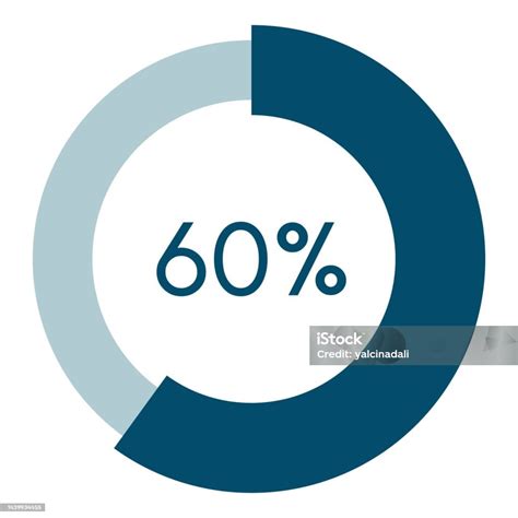 60 Percent Circle Percentage Diagram Vector Illustration Infographic Chart Stock Illustration ...