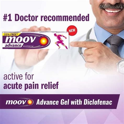 Buy MOOV ADVANCE FAST PAIN RELIEF DICLOFENAC GEL - 30 GM (33% EXTRA ...