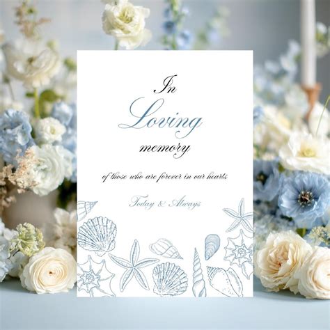 Buy Editable Beach in Loving Memory Memorial Small Table Sign Canva ...