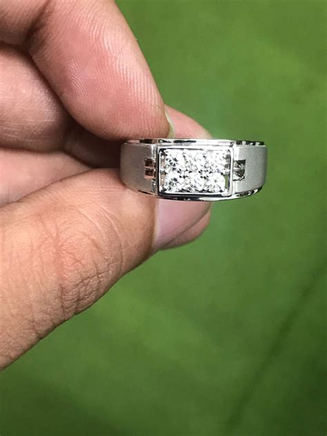 Jewelove™ Rings Men’s Band only Customised 6 Diamond Platinum Ring for ...