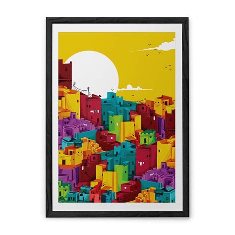 Chumbak Rectangular Archival Paper Medium Building Art Print with Frame ...