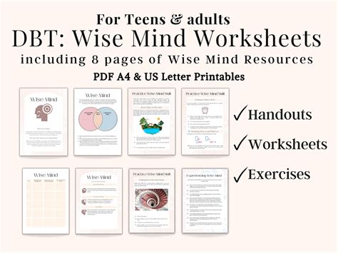 DBT Wise Mind Workbook, DBT Skills, Therapy Worksheets, Wise Mind ...