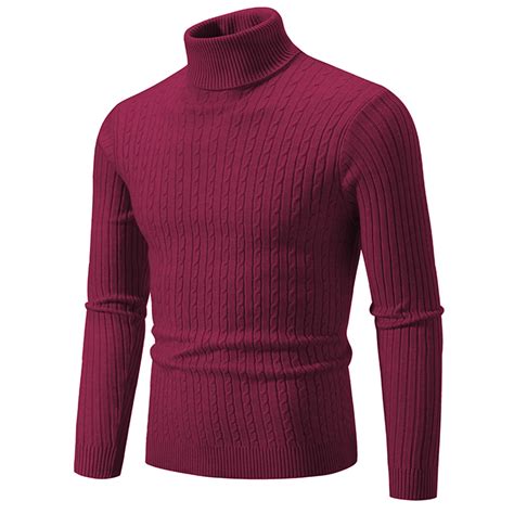 Tao Men's Slim Fit Mock Turtleneck Pullover Sweater Casual Basic ...