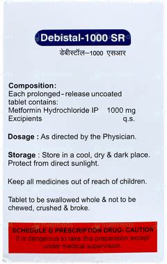 Debistal 1000 Sr Tablet 15: Uses, Side Effects, Price & Substitutes