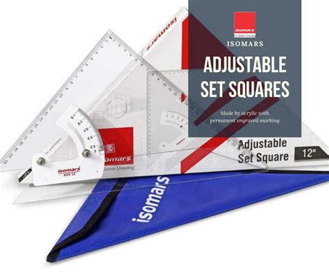 Adjustable Set Squares - Size 12" - Isomars
