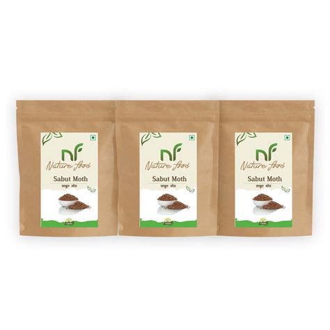 Nature Food Sabut Moth 3 kg ( 1 kg x 3 Pack ) Certified Organic Legume ...