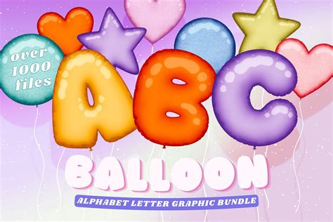 Balloon Alphabet Letter Clip Art Bundle Graphic by Printable Crush ...