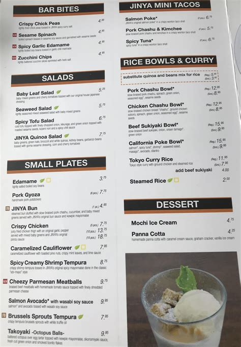 JINYA Ramen Bar - Calgary menu in Calgary, Alberta, Canada