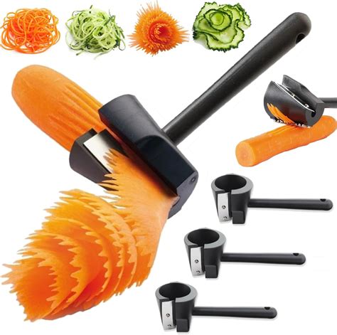 Amazon.com: 3Pcs Carrot Curler and Peeler, Carrot Spiral Shred Slicer ...