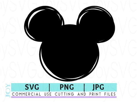 Mickey Mouse Silhouettes Outline Head Digital Download, Svg, Jpg ...