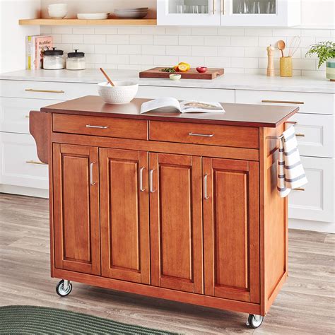 Homestyles Create-a-Cart Warm Oak Finish with Cherry Top by India | Ubuy