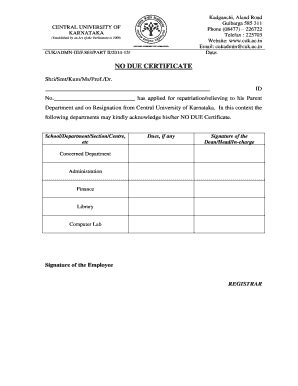 2013 India IIITDM No Dues Form - Jabalpur Fill Online, Printable ...