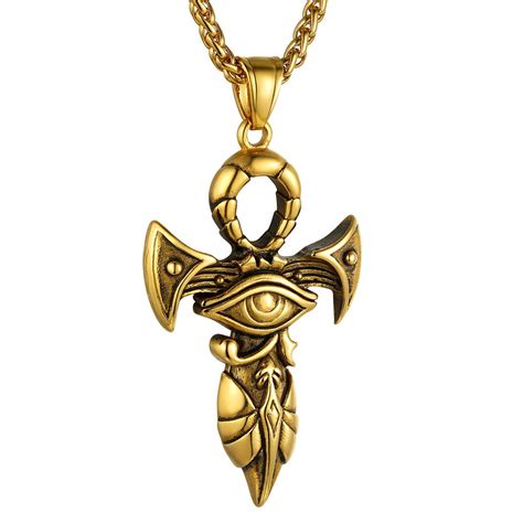 Buy GOLDCHIC JEWELRY Egyptian Ankn Cross Necklace, Ancient Eye of Horus ...