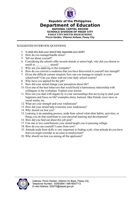 Image result for Initial Interview Questions Tagalog