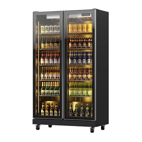 Malphi Tall Beer Fridge 2-8°C, Double Glass Auto Door, Large Drinks ...
