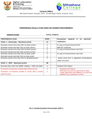 Mthashana TVET College - Overview Doc Template | pdfFiller
