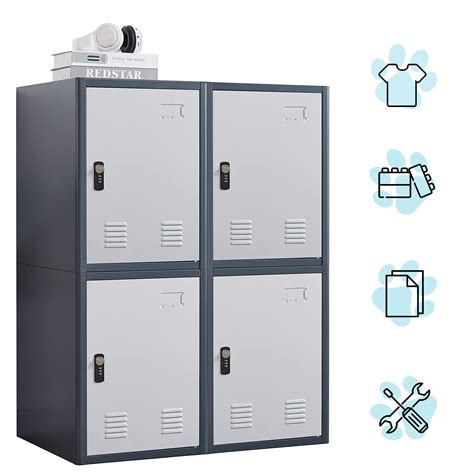 Buy KAER Locker,Metal Lockable Storage Cabinet Box 19’’ with Separate ...